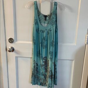 Soma Boho Vintage Teal Paisley Sleeveless leisure wear around the house.